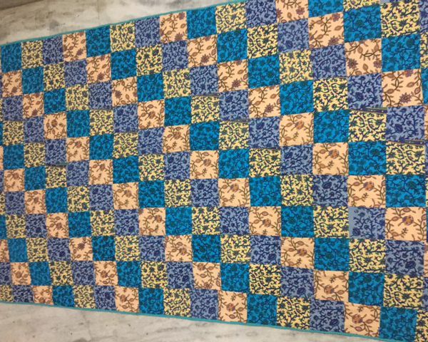 60x90' polyfill quilted and 90x90' patchwork quilt