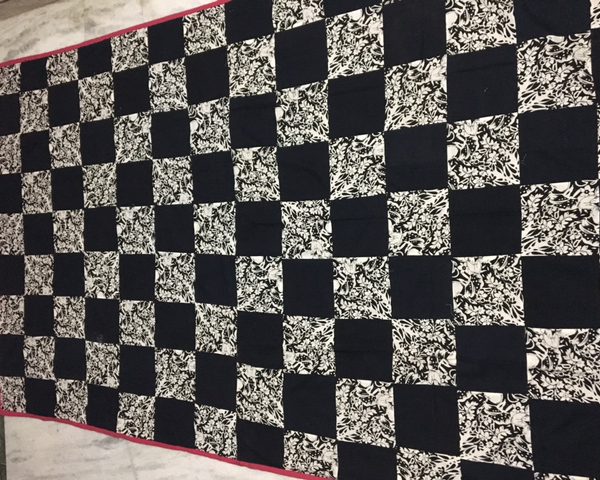 patchwork quilted bed cover