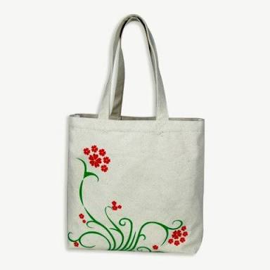 printed bag with canvas fabric